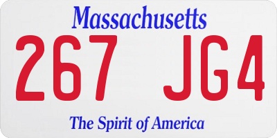 MA license plate 267JG4
