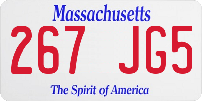 MA license plate 267JG5