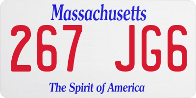 MA license plate 267JG6