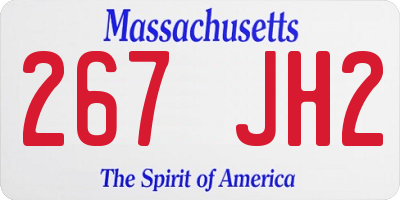 MA license plate 267JH2