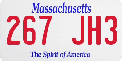 MA license plate 267JH3