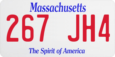 MA license plate 267JH4