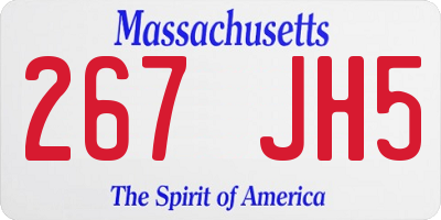 MA license plate 267JH5