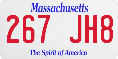 MA license plate 267JH8