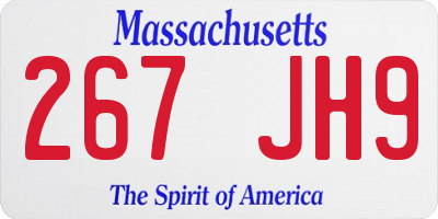 MA license plate 267JH9