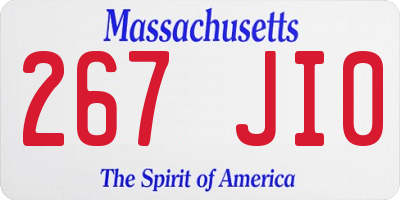MA license plate 267JI0