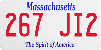 MA license plate 267JI2