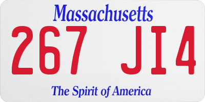 MA license plate 267JI4