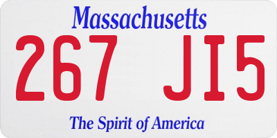 MA license plate 267JI5