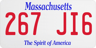 MA license plate 267JI6