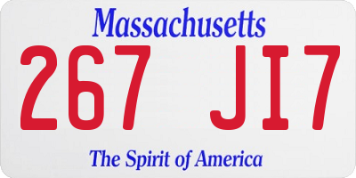 MA license plate 267JI7