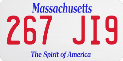 MA license plate 267JI9