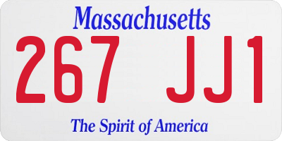 MA license plate 267JJ1