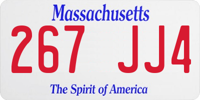 MA license plate 267JJ4