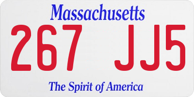MA license plate 267JJ5