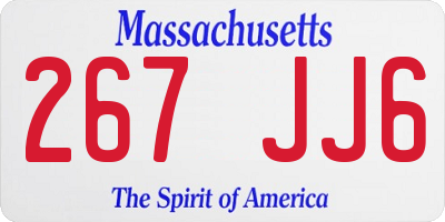 MA license plate 267JJ6