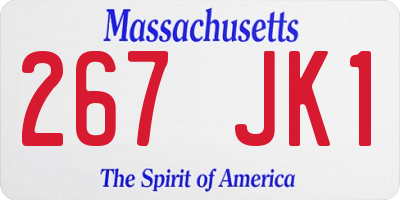 MA license plate 267JK1