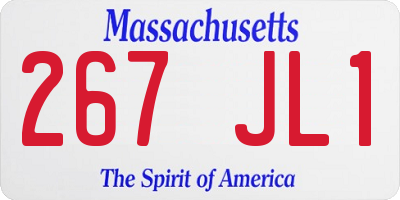 MA license plate 267JL1