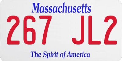 MA license plate 267JL2