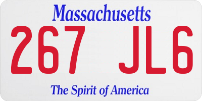 MA license plate 267JL6
