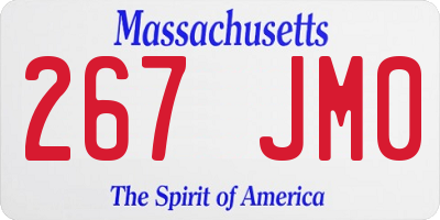 MA license plate 267JM0
