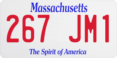 MA license plate 267JM1