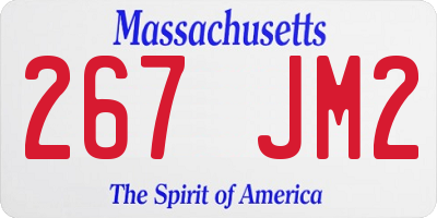 MA license plate 267JM2