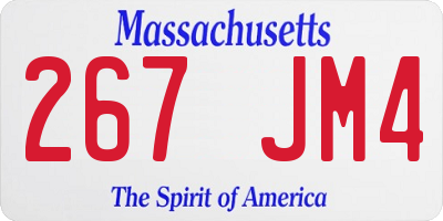 MA license plate 267JM4