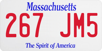 MA license plate 267JM5