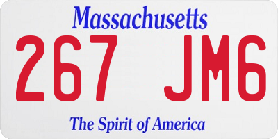 MA license plate 267JM6
