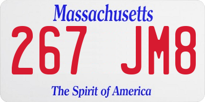 MA license plate 267JM8