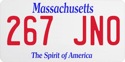 MA license plate 267JN0