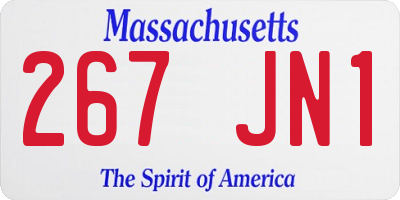 MA license plate 267JN1