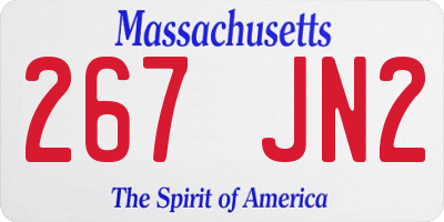 MA license plate 267JN2