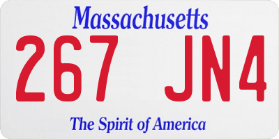 MA license plate 267JN4