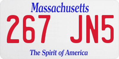 MA license plate 267JN5