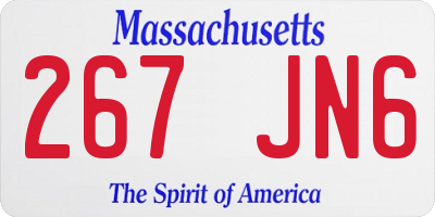 MA license plate 267JN6