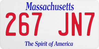 MA license plate 267JN7