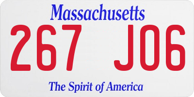 MA license plate 267JO6