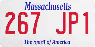 MA license plate 267JP1