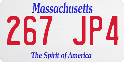 MA license plate 267JP4