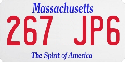 MA license plate 267JP6