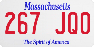 MA license plate 267JQ0