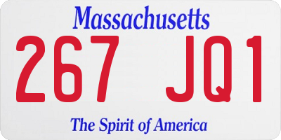 MA license plate 267JQ1