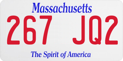 MA license plate 267JQ2