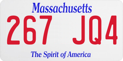 MA license plate 267JQ4