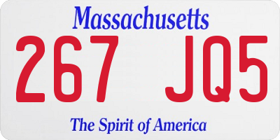 MA license plate 267JQ5