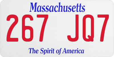 MA license plate 267JQ7