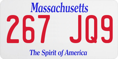 MA license plate 267JQ9