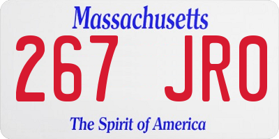 MA license plate 267JR0